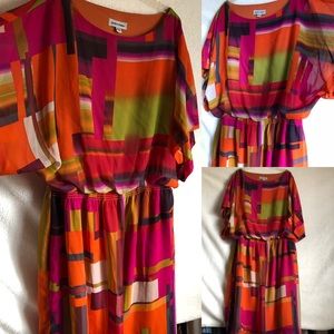 Flowy Fall Color Block Dress